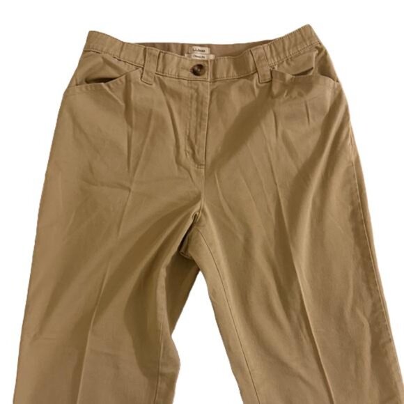 LL Bean Pants Womens Size 14MT Biege Classic Fit Basic Khaki Minimal 32x31 - Picture 3 of 6